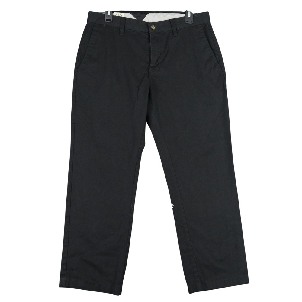 Volcom Frickin Modern Stretch Chino Pants Womens 33 Black Straight Leg Skate‎